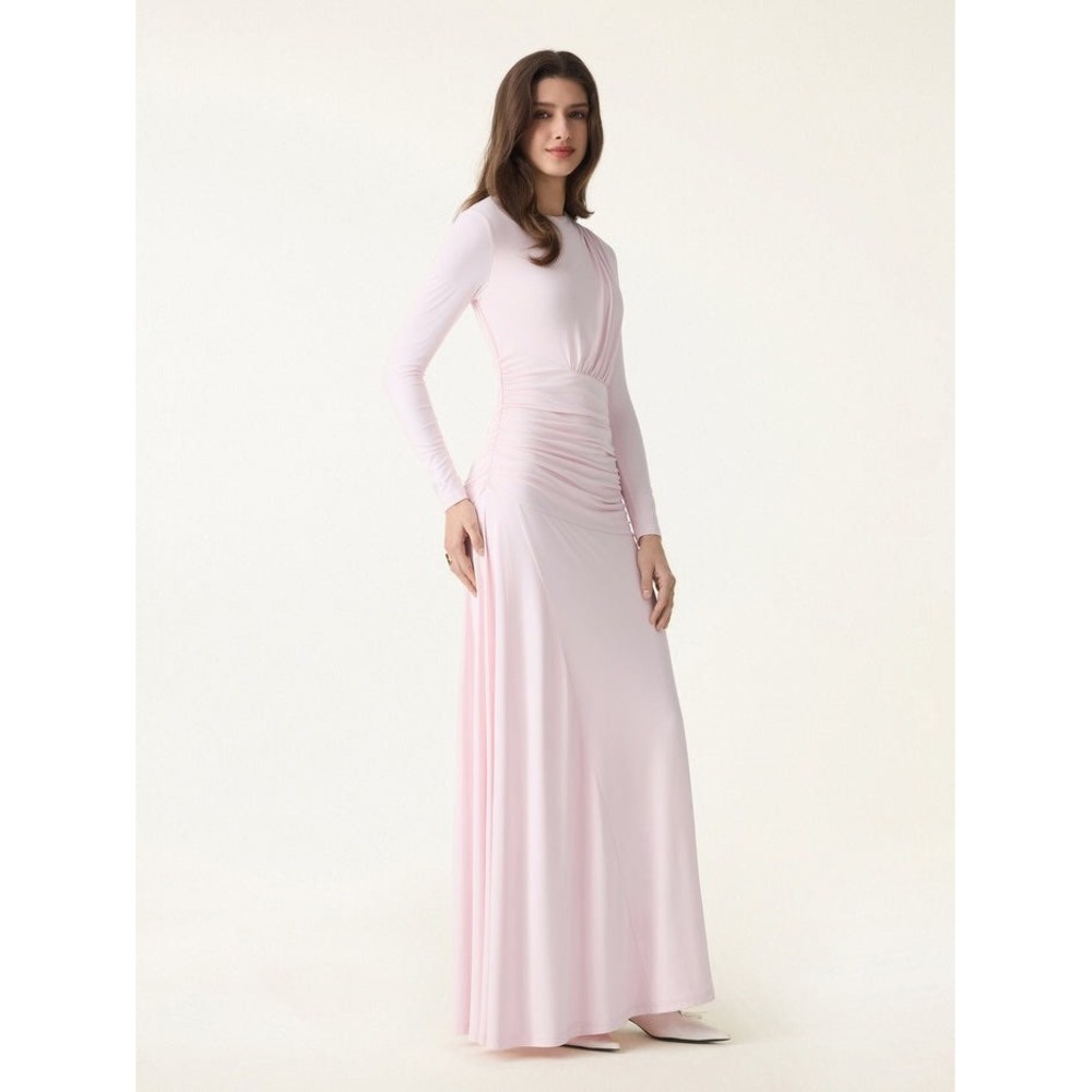 NWT OGL Eco-SkinKiss Boatneck Angled Ruched‎ Maxi Brami Dress - Size Large - Picture 9 of 12